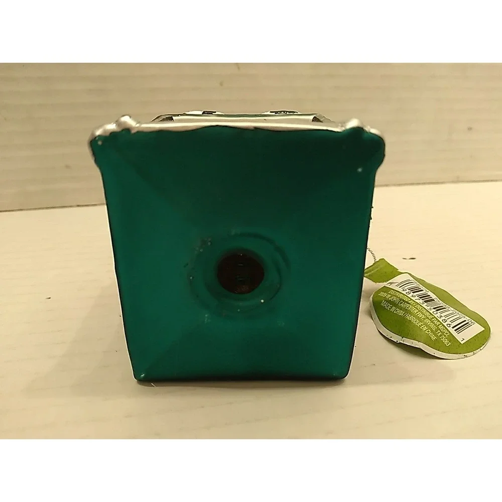 Ashland Retro Oven Glass Christmas Tree Ornament Teal Color With Black Stove Top